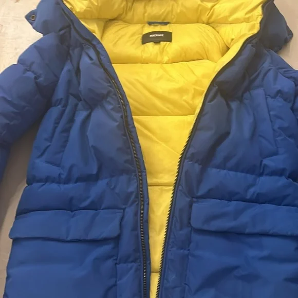 Mackage blue jacket - size 12- feather filled